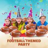 Jumbo Inflatable Football Toys for Kids (Pack of 12) 16-inch Beach Ball Blow Up Football Party Supplies, Football Birthday Party Decorations Football Party Favors Football Goodie Bags Stuffers