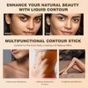 BEFIVECOK Liquid Contour Stick Makeup - Liquid Cream Bronzer Stick for Face, Natural Blendable Matte Cream Contour Makeup, Silky Long Lasting Waterproof Creme Blush Contour Wand(#04 BROWN)