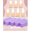 Maryton Nail Buffer Block, Medium/Fine Grit 100/180 Finishing Buffers for Acrylic Nails Gel Polish Nails, 3 Way Professional Pedicure Manicure Buffer Kits, 5 Count (Purple)