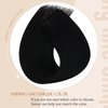 Sunny Hair Beaded Weft Hair Extensions Human Hair 50G Micro Bead Weft Hair Extensions Real Human Hair Straight Weft Hair Extensions with Micro Beads Easy Weft Jet Black 24 inch
