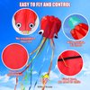 3 Pack Octopus Kite, 3D Kite Long Tail Easy Flyer Kite Beach Kites People Adults Gift 3 Colors (Blue Green Red) Kites for Kids Easy To Fly, Kite Kit with Kite String 100M, Kiteboarding Kite for Adults
