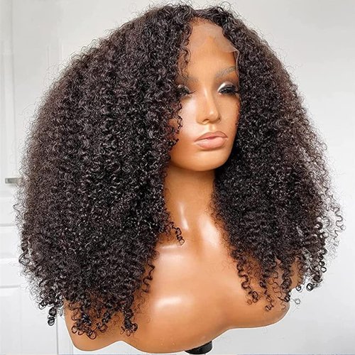 Skouty 24 Inch Kinkycurly Wig Human Hair 13x4 HD Lace Front Wigs 180 Density Glueless Wigs Human Hair Pre Plucked Brazilian Kinky Curly Wig Lace Frontal Wigs for Black Women Virgin Human Hair Wig