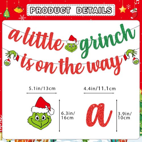 Christmas Baby Shower Decorations Christmas Baby Shower Banner with Christmas Hanging Decorations for Baby Shower Whoville Christmas Decorations Christmas Baby Shower Party Supplies