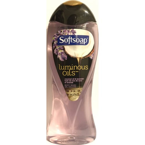 Softsoap Body Wash - Luminous Oils - Coconut Oil & Lavender - Net Wt. 15 FL OZ (443 mL) Per Bottle - Pack of 2 Bottles