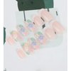 24 Pcs Acrylic Press on Nails Short, Glue on Nails for Women, Fake Nails with Glue (Pink Flower French)