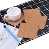 LOCOLO 80 Pieces Self-Adhesive Cork Squares Set, 3.5 x 3.5 Inches Cork Squares Cork Board Squares Backing Cork Tiles Sheets Cork Mat for Coasters and DIY Crafts