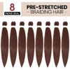 Brown Braiding Hair Pre Stretched 26 Inch 8 Packs Color 30 Braiding Hair Extensions for Braids Hot Water Setting Soft Yaki Synthetic Knotless Braid Hair (Color 30#, 8packs)