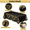 ORNACELE 8PCS Happy New Year Tablecloth, Disposable Black Gold NYE Party Tablecloth Decorations, Rectangular Plastic Table Cover NYE Theme Party Supplies for Decorations, 108 x 54”