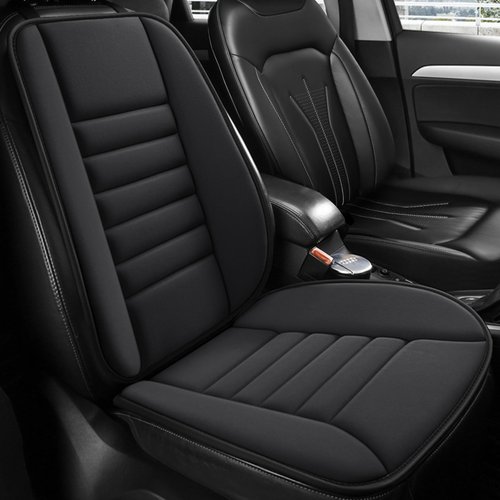 Car Seat Cushion and Lumbar Support Pillow Memory Foam Desk Chair Cushion Back Support for Automotive Seat Driver, Travel, Office Chair, Leg and Back Pain Relief, Washable and Adjustable Strap, Black