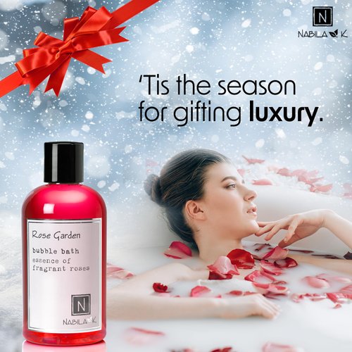 Rose Garden Bubble Bath by Nabila K - Essential Oils with Natural Ingredients for Sensitive Skin, Tear-Free, Gentle, Moisturizing - Luxury for Women & Men, 16 oz