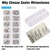 Zealer 1800pcs Crystals AB Nail Art Rhinestones Round Beads Top Grade Flatback Glass Charms Gems Stones for Nails Decoration Crafts Eye Makeup Clothes Shoes 300pcs Each (Mix SS3 6 10 12 16 20)