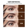 Kiss New York Professional Eyebrow Pencil, D-Shape Design for Line & Fill, Dual-Sided Retractable Brow Definer with Spoolie, Silky Smooth Texture, Cruelty-Free (Brunette)