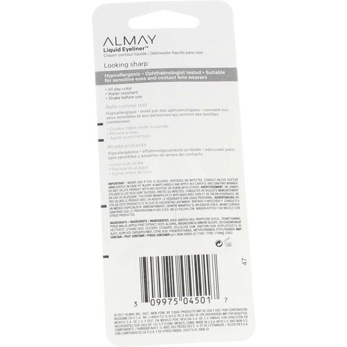 Almay Liquid Eyeliner # 221 Black Noir for Women - 0.1 oz Eyeliner