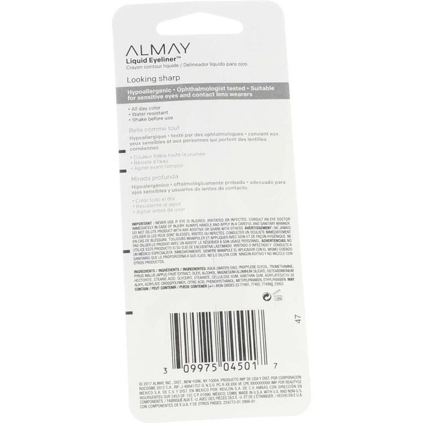 Almay Liquid Eyeliner # 221 Black Noir for Women - 0.1 oz Eyeliner