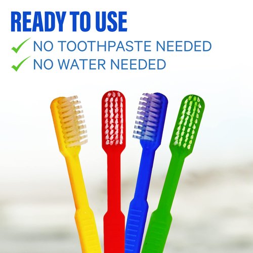 100 Pack Prepasted Disposable Toothbrushes | Pre-Pasted Soft Bristle Tooth Brush Set for Dental Care & Oral Hygiene | Individually Wrapped Toothbrush Pack (100 Pack)