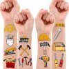 Handyman Temporary Tattoos 10 Sheets 100 PCS Mechanic Party Decorations Favors Supplies Tools Theme Birthday Cute Stickers Christmas Gifts for Boys Girls Class School Prizes Carnival Christmas