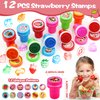 BOIKOKY 110 PCS Strawberry Party Favors Set - Berry Birthday Supplies for Kids Girls Includes Drinking Straws, Keychains, Silicone Bracelets, Sticker Strawberry Pinata Filler Goodie Bag Fillers