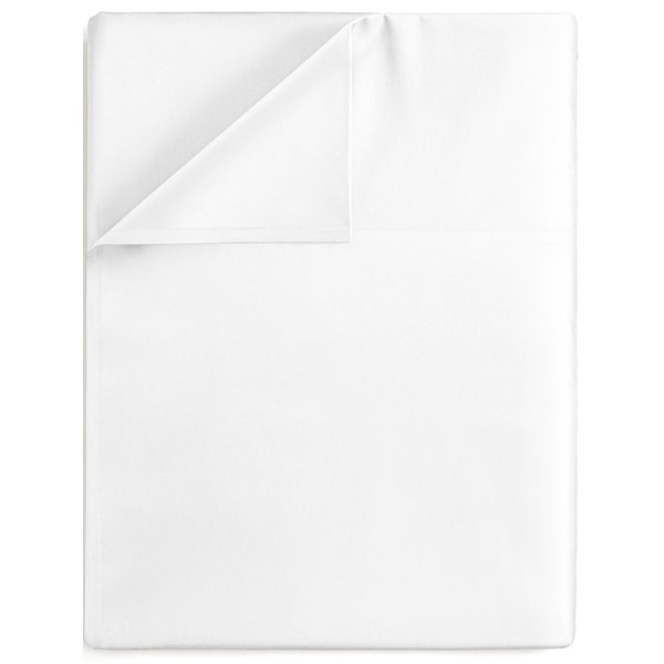 Twin XL Size Flat Bed Sheet - Hotel Luxury Single Flat Sheet Only - Wrinkle Free & Fade Resistant Flat Sheet - Extra Soft, Breathable Bedding for Women, Men, Kids & Teens - White Flat Sheet Only