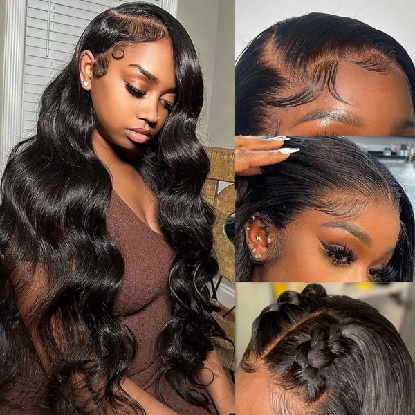 CITY GIRL 13x4 Body Wave Lace Front Wigs Human Hair 13x4 hd Transparent Lace Frontal Wig 180 Density Lace Front Wigs Human Hair Body Wave Wigs Brazilian Human Hair Pre Plucked with Baby Hair 20 Inch