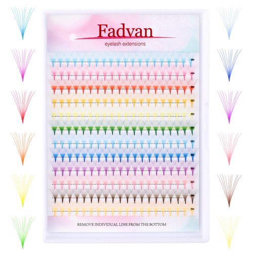 Colored Lash Extensions 240pcs 12 Color Premade Fans Eyelash Extensions 10D 13mm Color Lashes Extension 0.07 D Curl Professional Colored Individual Lashes (12 Color-0.07D, 13mm）