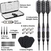 Viper Bobcat Adjustable Weight Soft Tip Darts with Storage/Travel Case: Black Coated Brass, Purple Rings, 16-19 Grams