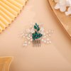 BERYUAN Pearl Flower Crystal Hair Comb for Bride Women Cute Comb Rhinestone Wedding Crystal Hair Accessories for Women and Girls peacock blue