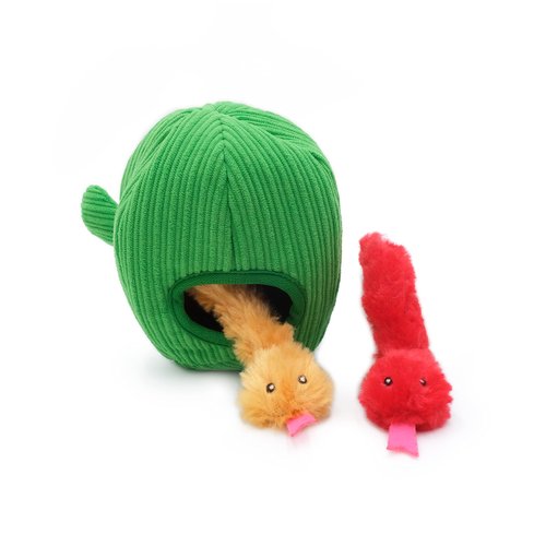ZippyClaws Burrow - Interactive Plush Cat Puzzle Toy with Catnip Miniz, Perfect for Mental Stimulation, Hide-and-Seek Games, and Hours of Fun for Kittens and Cats - Snakes in Cactus