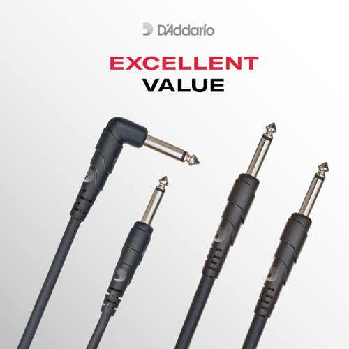 D'Addario Accessories Speaker Cable - Molded Plugs - Shielded Ends - 1/4 Inch Male to 1/4 Inch Male - Classic Series - 10 Feet/3.05 Meters - Straight Ends - 1 Pack