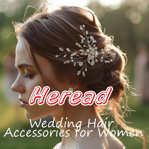 Heread Pearl Bride Wedding Hair Pins Silver Crystal Bridal Hair Accessories Rhinestones Head Piece for Women and Girls (Pack of 3)