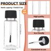 BENECREAT 20 Packs 15ml(0.5fl.oz) Plastic Brush Applicator Bottles with Black Cap, Empty Refillable Nail Polish Touch Up Bottle with Brush Top for Glue, Paint, Nail Art