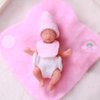 BABESIDE Mini Silicone Baby Dolls, 3 Inch Realistic Newborn Baby Dolls Full Silicone Sleeping Little Baby Dolls Mini Real Life Baby Girl Miniature Baby with Playset Accessories(Pink)