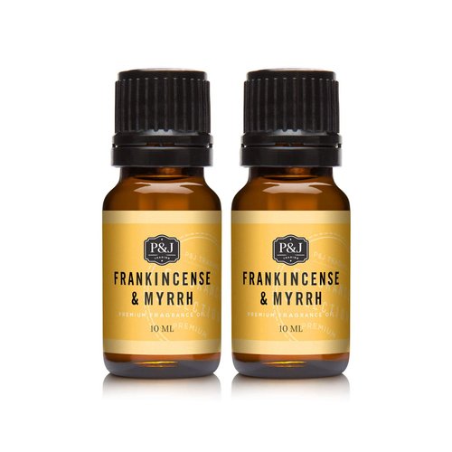 P&J Fragrance Oil | Frankincense & Myrrh Oil 10ml 2pk - Candle Scents for Candle Making, Freshie Scents, Soap Making Supplies, Diffuser Oil Scents