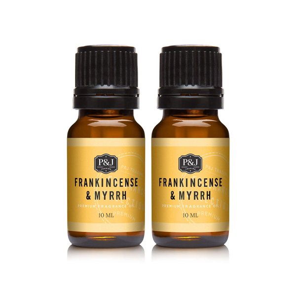 P&J Fragrance Oil | Frankincense & Myrrh Oil 10ml 2pk - Candle Scents for Candle Making, Freshie Scents, Soap Making Supplies, Diffuser Oil Scents