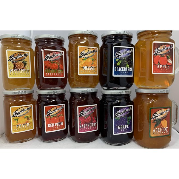 Blackburn 10 Jar Variety Pack Jelly & Preserves In Glass Mugs