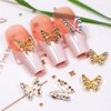 20pcs Butterfly Nail Charms for Acrylic Nails Gold Silver Butterfly Nail Art Jewelry Gems 3D Metallic Butterflies Nail Rhinestones Shiny Butterfly Crystal Charms for Women Nail Art Decoration Supplies