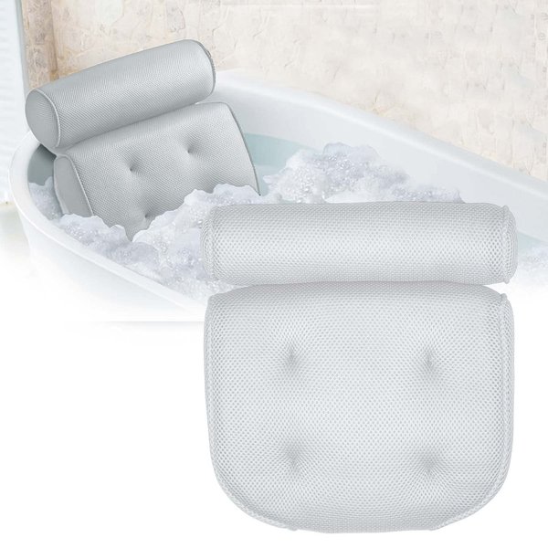 Bath Pillow for Tub Neck and Back Support with 7 Non-Slip Suction Cups, Bathtub Pillow for Head and Neck - tub Pillow for Bath - Fits All Bathtub