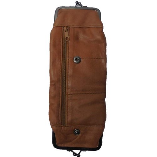 Eclipse Light Brown Full Lamb Skin Cigarette Case Pouch, Coin Purse, 120s, 3212Z