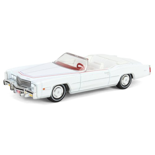 1976 Eldorado Convertible White with Red and Blue Stripes The End of an Era 1916-1976" "Hobby Exclusive Series 1/64 Diecast Model Car by Greenlight 30473