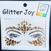 Face Gems Jewels, Festival Face Jewels Tattoo Stickers,Face Gems Stick on, Body Gem Stones Temporary Face Tattoos for Festival,4-Pack,Light-Coffee