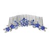 Faship Gorgeous Blue Rhinestone Crystal Floral Hair Comb