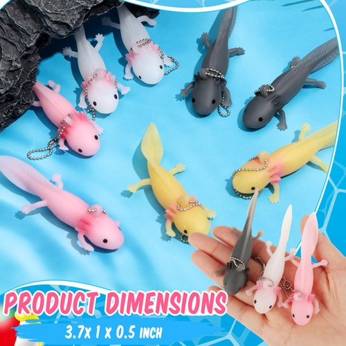 Shappy 24 Pcs Axolotl Valentines Animals Adorable Axolotl Toy Axolotls Gifts Axolotl Toys Axolotl Party Amphibiously Decorations Tiny Animal Figurine for Axolotl Birthday Party Cute Axolotl Toy Soft