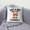 KEUSPI Fox Pillow Covers 18x18, Foxes Gifts for Girls Women, Fox Lover Gift, Fox Decor, Fox Decorations for Home, Just a Girl Who Lovers Foxes Pillow Case