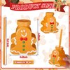 Sliner 12 Pcs Christmas Party Plastic Cups 10 oz Xmas Tree Gingerbread Peppermint Candy Snowflake Cups Gift Set with Lids Straws for Xmas Birthday Party Gifts Supplies(Gingerbread)