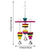 Litewoo Bird Parrot Parakeet Toys, Colorful Bite Wood Swing Toy for Small Medium Parakeet Cockatiel Budgie Cockatoo Macaw Conure Parrot（C）