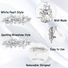 4pcs Rhinestone Hair Barrettes for Women,Metal Spring Clip with Pearl Rhinestones,Bridal Bridesmaids Wedding Rhinestone Hair Pins Hair Accessories