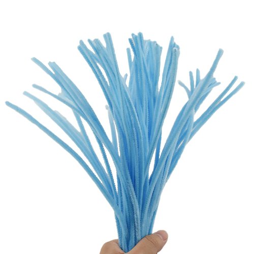HAHIYO 12inches*6mm Light Blue 70PCs Pipe Cleaner Craft Chenille Stem Extra Long Chenille Cleaner Pipe Stem Stable&Soft Craft Supplies Set for Creative DIY Arts Craft Project DIY Art Supplies