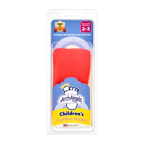 Arch Angels Children's Comfort Insoles - 3/4 Length Orthotic Arch Support for Kids (Youth 2-3)