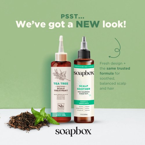 Soapbox Scalp Treatment, Soothing Treatment with Tea Tree Oil & Hyaluronic Acid to Sooth Irritated, Itchy, Sensitive Scalp and Hydrate Hair Vegan, Cruelty, Paraben, Gluten and Sulfate Free, 5oz