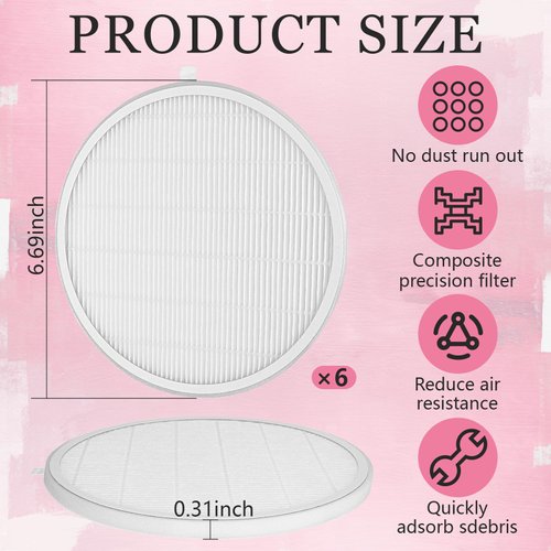 6 Pcs Nail Dust Collector Filter Replacement Filter Reusable Dust Collector Filter No Spilling Dust Filter for Nail Dust Machine Manicure Tools Nail Salon Home Use Easy to Clean Extractor