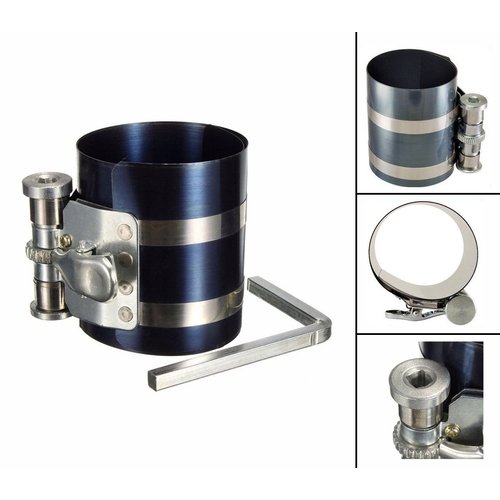 TcJ-Chen 3" Car Engine Piston Ring Compressor Tool & Piston Ring Pliers with Adjustable Safety Screws